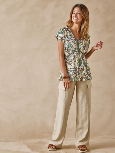 Pantalon cargo élastiqué