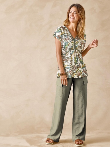 Pantalon cargo élastiqué