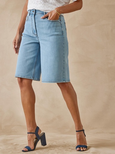 Bermuda en denim stretch