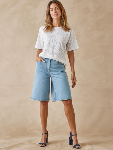 Bermuda en denim stretch