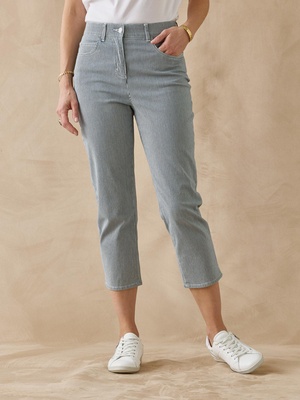 Pantacourt élastiqué en gabardine