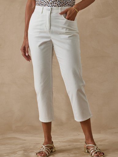 Pantacourt élastiqué en gabardine