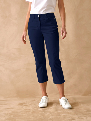 Pantacourt élastiqué en gabardine