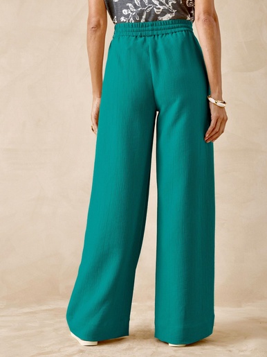 Pantalon large aspect froissé