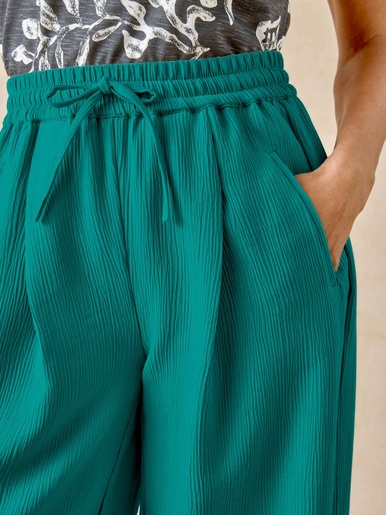 Pantalon large aspect froissé