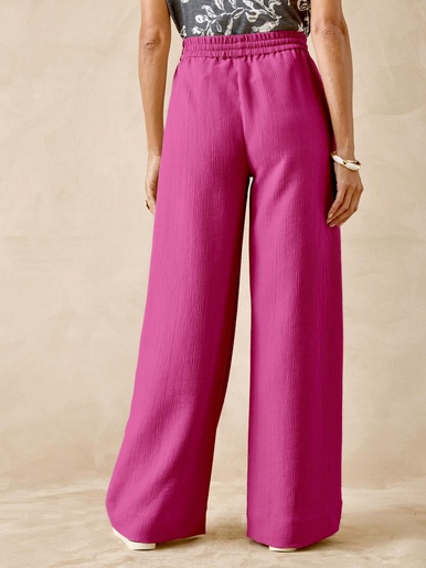 Pantalon large aspect froissé