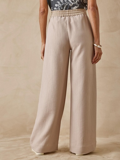 Pantalon large aspect froissé