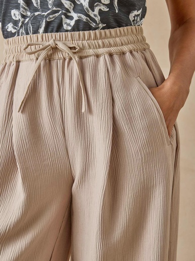 Pantalon large aspect froissé