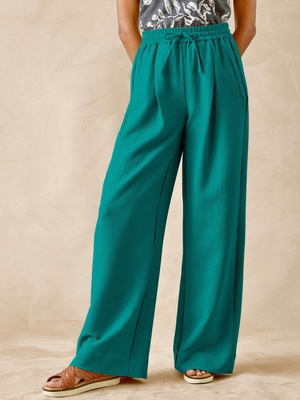 Pantalon large aspect froissé