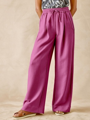 Pantalon large aspect froissé