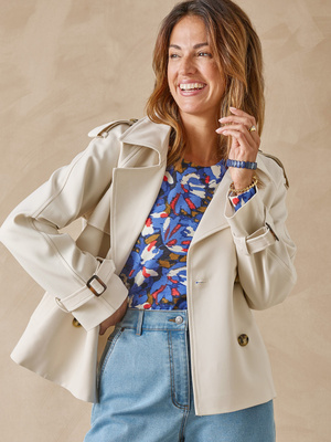 Veste courte style trench