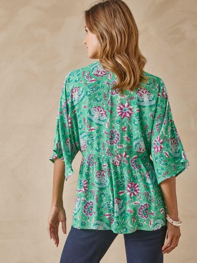 Blouse ample en crêpe fluide