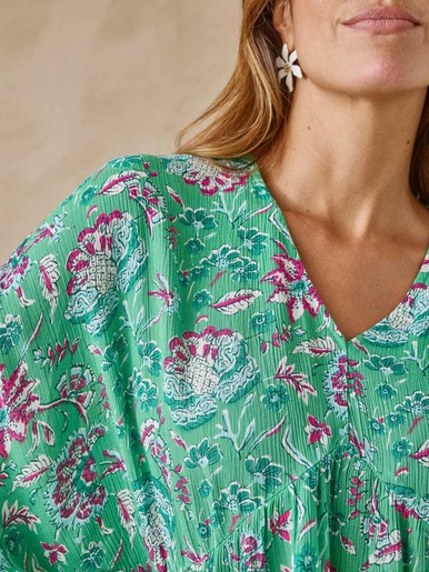 Blouse ample en crêpe fluide