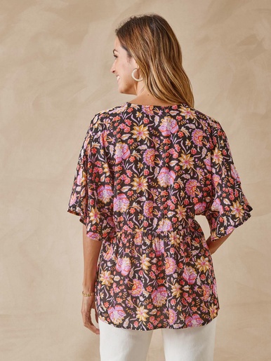 Blouse ample en crêpe fluide
