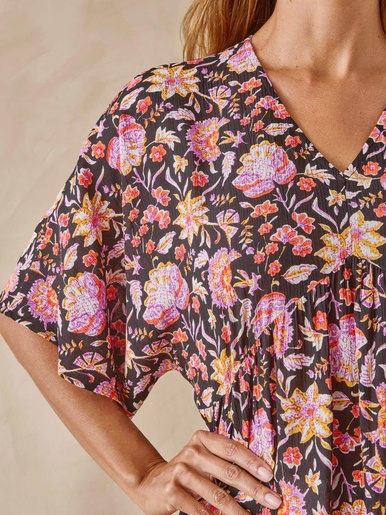 Blouse ample en crêpe fluide