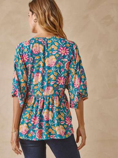Blouse ample en crêpe fluide