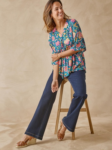 Blouse ample en crêpe fluide