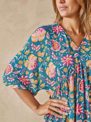 Blouse ample en crêpe fluide