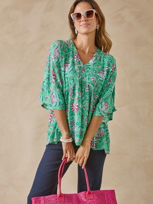 Blouse ample en crêpe fluide