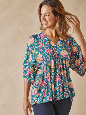 Blouse ample en crêpe fluide