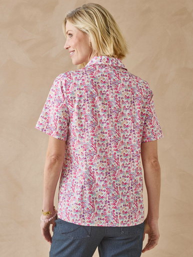 Chemisier effet plastron manches courtes
