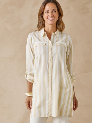 Chemisier tunique manches retroussables