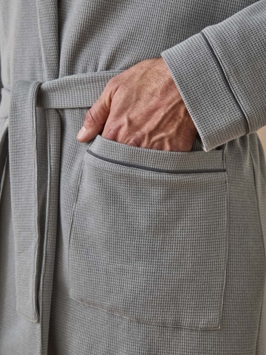 Robe de chambre en maille nid d'abeille