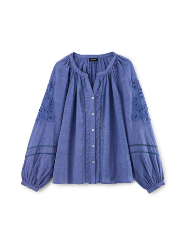 Blouse manches brodées