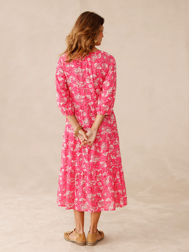 Robe longue à volants