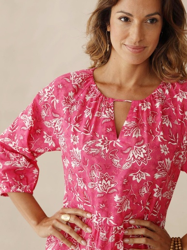 Robe longue à volants