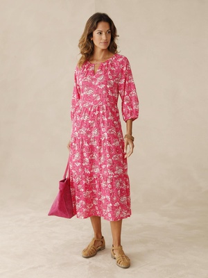 Robe longue à volants