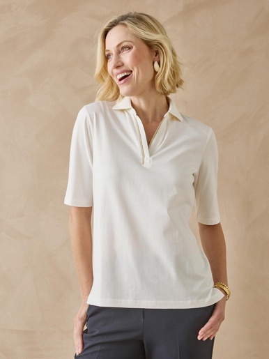 Tee-shirt col polo - Daxon - Ecru