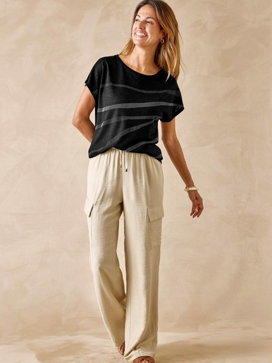Tee-shirt manches T détails strass