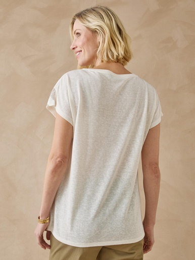 Tee-shirt manches T détails strass