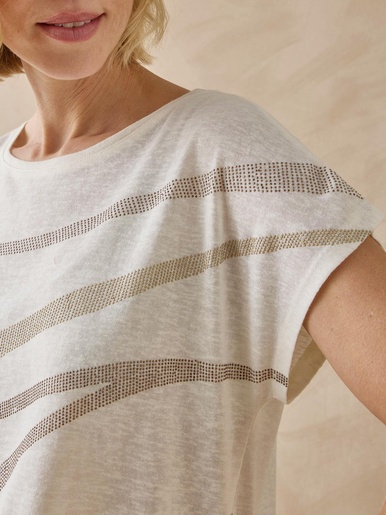 Tee-shirt manches T détails strass