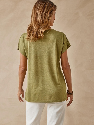 Tee-shirt manches T détails strass