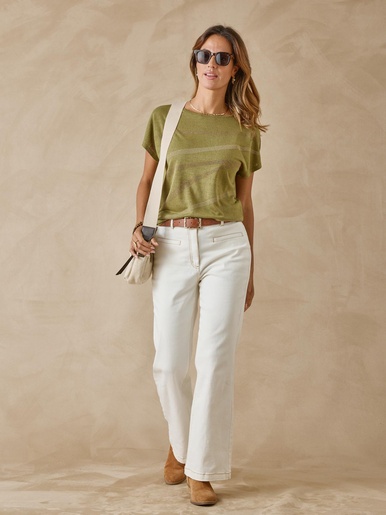 Tee-shirt manches T détails strass