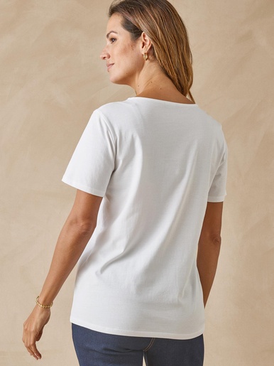 Tee-shirt bordé pur coton