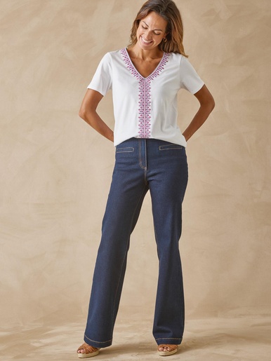 Tee-shirt bordé pur coton