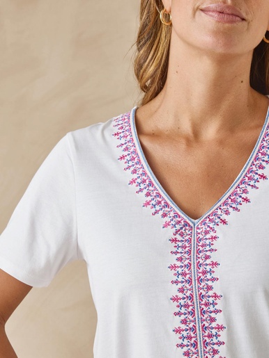 Tee-shirt bordé pur coton