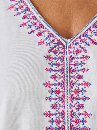 Tee-shirt bordé pur coton