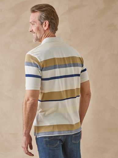 Polo rayé en maille piquée
