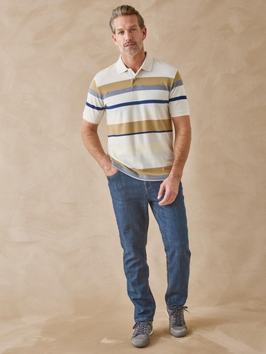 Polo rayé en maille piquée