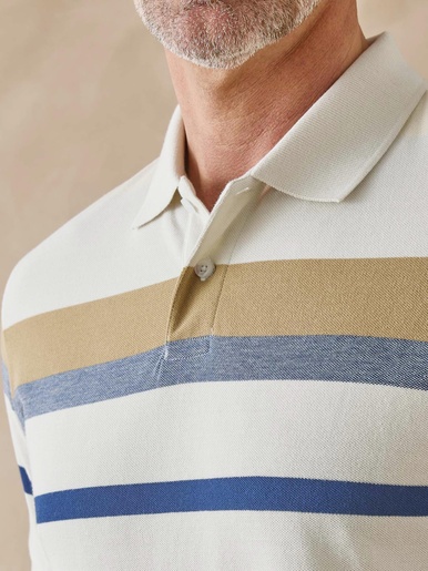 Polo rayé en maille piquée