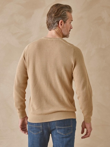 Pull point fantaisie pur coton