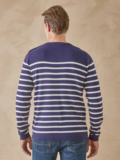 Pull col rond mélange coton
