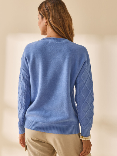 Pull torsadé col rond