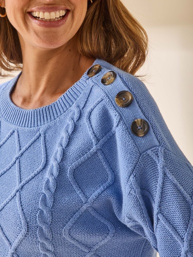 Pull torsadé col rond