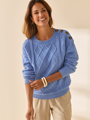 Pull torsadé col rond