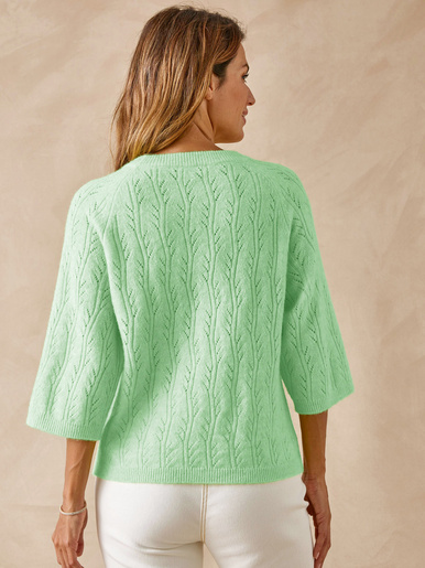 Pull manches au coude avec laine